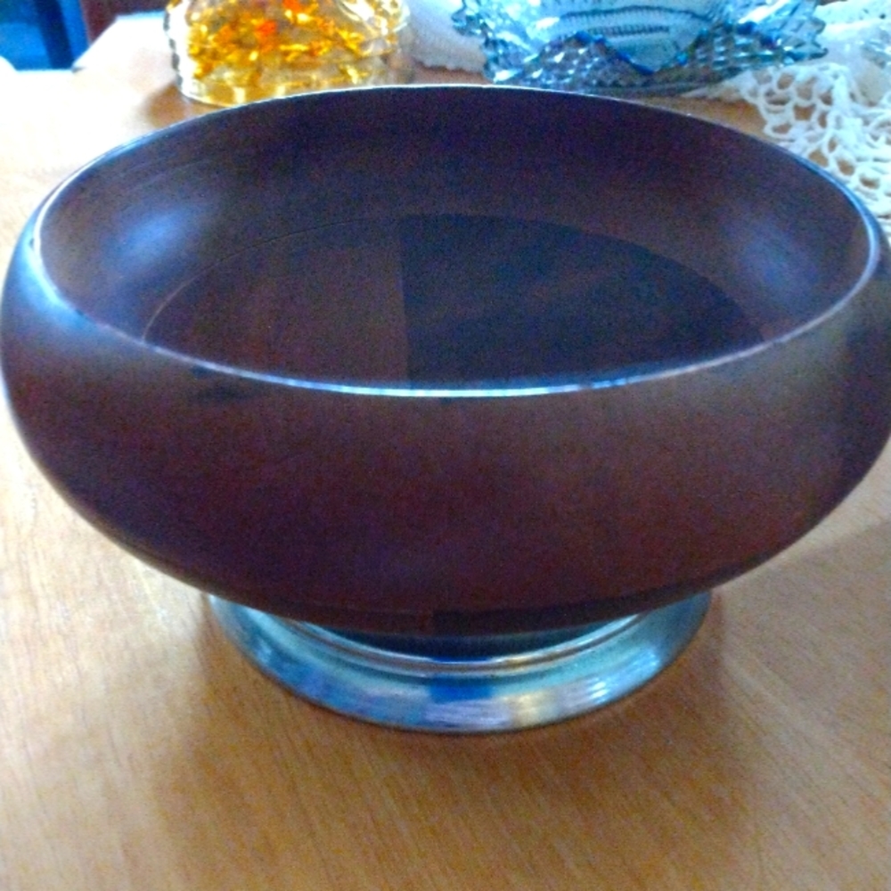 Mid century modern wood serving bowl or small fruit bowl